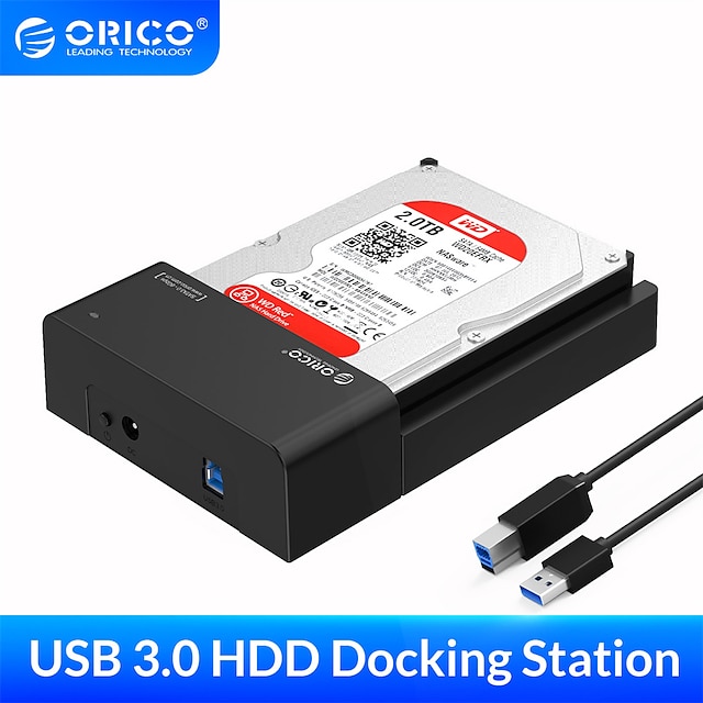  Док-станция orico 3,5 / 2,5 для жесткого диска sata to usb 3,0 док-станция для внешнего жесткого диска для 2,5 / 3,5-дюймового жесткого диска поддержка ssd uasp 18 тб