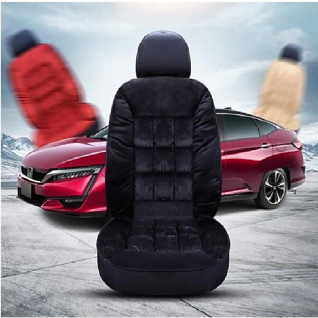  1 PCS Car Seat Covers Luxury Car Protectors Universal Anti-Slip Driver Seat Cover  Plush with Backrest Strip-type Easy Install Universal Fit Interior Accessories for Auto Truck Van SUV for Winter Warm