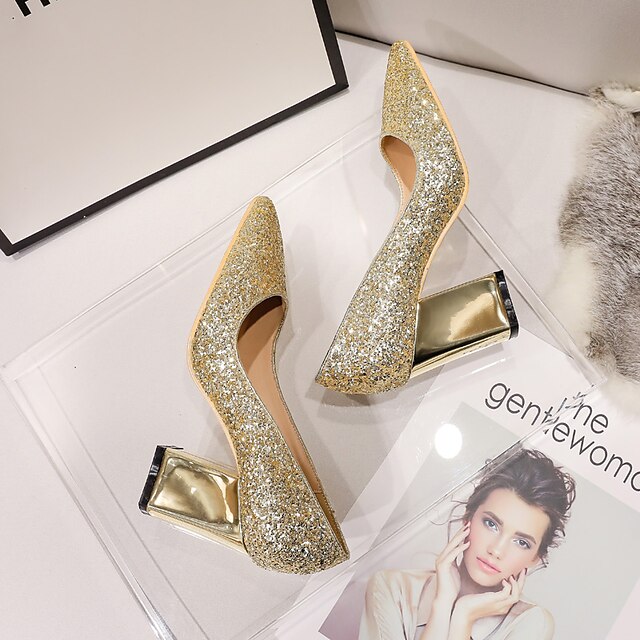 Women's Heels Wedding Shoes Glitter Crystal Sequined Jeweled Wedding ...