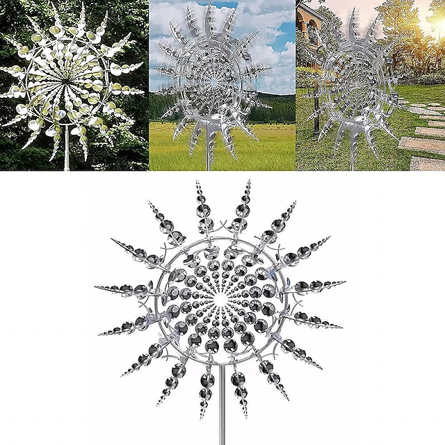 Wind Spinners for Yard Unique And Magical Metal Windmill Outdoor Wind Spinners Ball Bearing Construction Durable Silent Exotic Yard Garden Decoration 10