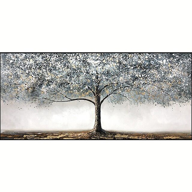 Home & Garden Wall Art | Oil Painting Handmade Hand Painted Wall Art Modern Abstract Grey Tree Home Decoration Decor Rolled Canv