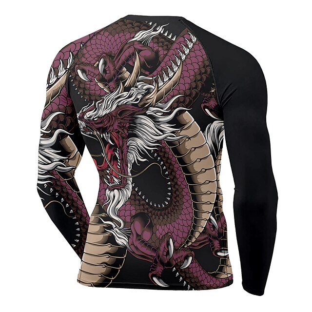 Sports & Outdoors Running, Jogging & Walking | 21Grams® Mens Long Sleeve Compression Shirt Running Shirt Dragon Top Athletic Ath