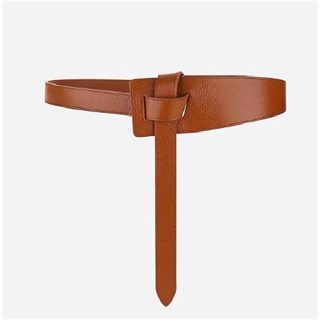  Women's Wide Belt Party Street Dailywear Daily Black White Belt Pure Color Red Brown Khaki Fall Winter