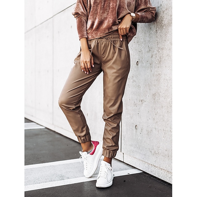 Womens Clothing Womens Bottoms | Womens Fashion Jogger Sweatpants Side Pockets Elastic Drawstring Design Ankle-Length Pants Casu