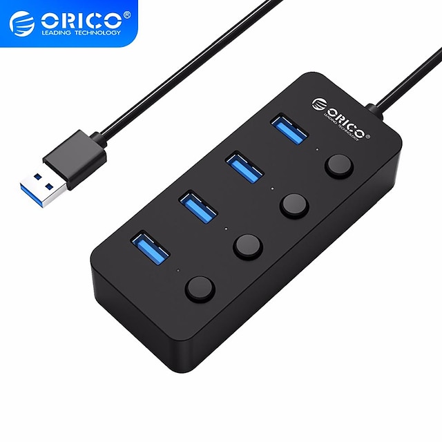  ORICO 4 Port USB 3.0 HUB With Individual Power Switches Multi USB Splitter OTG Adapter for PC Computer Laptop Accessories