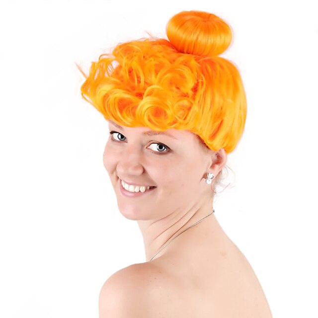Beauty & Hair Wigs & Hair Pieces | Orange Wigs for Women Short Culry Wigs with Buns - AN41705