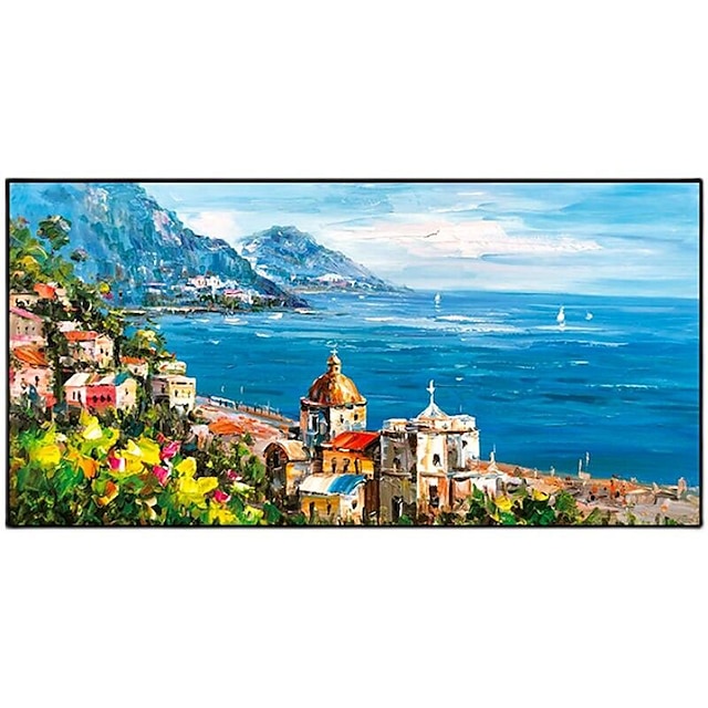  油絵手作り手描き壁アート古典的な海の景色風景抽象的なギフト家の装飾の装飾ロールキャンバスフレームなしストレッチなし