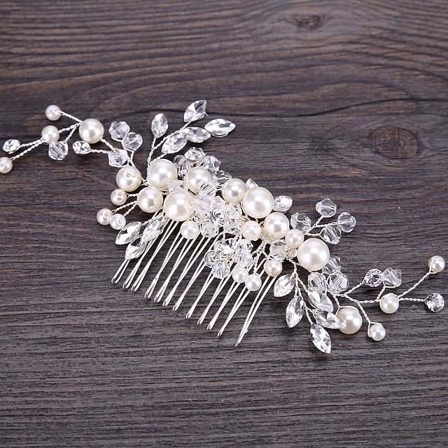  Hair Combs Headpiece Hair Accessory Imitation Pearl Copper wire Wedding Party / Evening Wedding Bridal With Faux Pearl Crystal / Rhinestone Headpiece Headwear