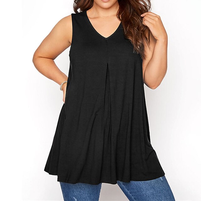 Women's Plus Size Tops T shirt Plain 