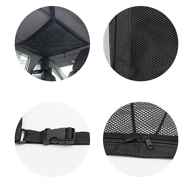 Car Ceiling Cargo Net Van Ceiling Storage Pocket Net with Adjustable