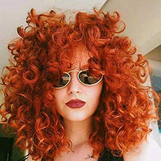  kort krøllet hår parykk flettet parykk fluffy fluffy bølget stort krøllete hår afrikansk syntetisk parykk naturlig styling halv parykk damer pustende rose mesh parykk julefest parykker
