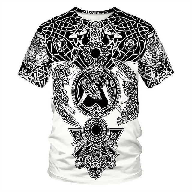  duolifu unisex 3d printed cool vikings tattoo norse mythology blouse t-shirt tops,fenrir wolf,s