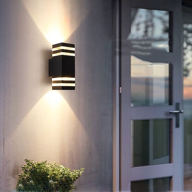  1 hoved 2 hoveder udendørs vandtæt led væglampe aluminiumslegering materiale og forskellige stilarter moderne villa gårdhave væglampe