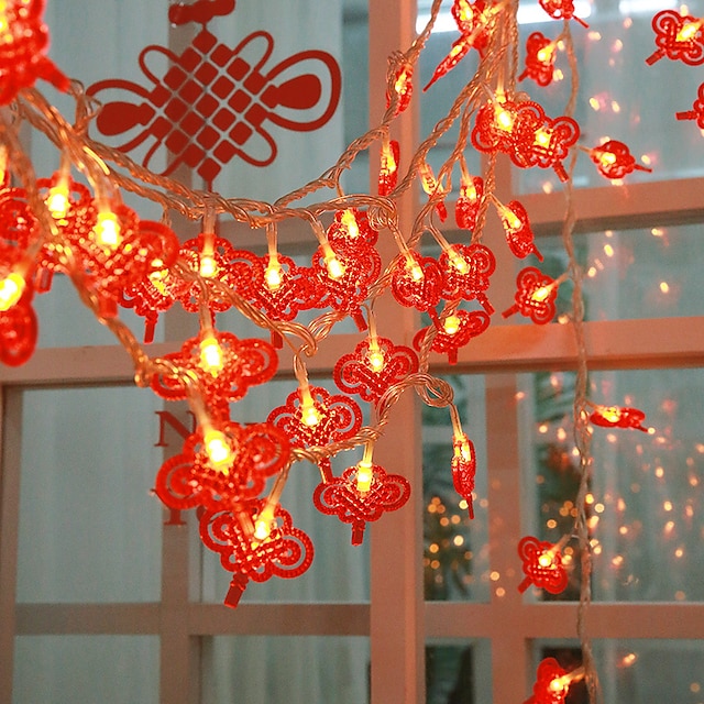  3 m/6 m led string light noworoczna dekoracja ślub materiały na przyjęcie urodzinowe chińska latarnia z węzłem wiosenny festiwal świąteczna lampka;