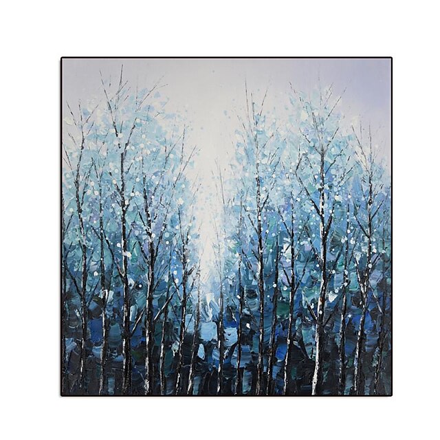 Home & Garden Wall Art | Oil Painting Handmade Hand Painted Wall Art Abstract Blue Forest Landscape Home Decoration Decor Rolled