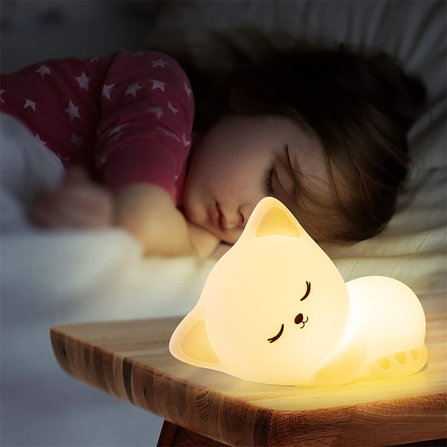 kawaii led kat squishy lamp glow lights kamer decor stuff leuke nachtlampje met afstandsbediening kwekerij dier nachtlampje voor kinderen tiener jongens kind geschenken 2023 - $22.99