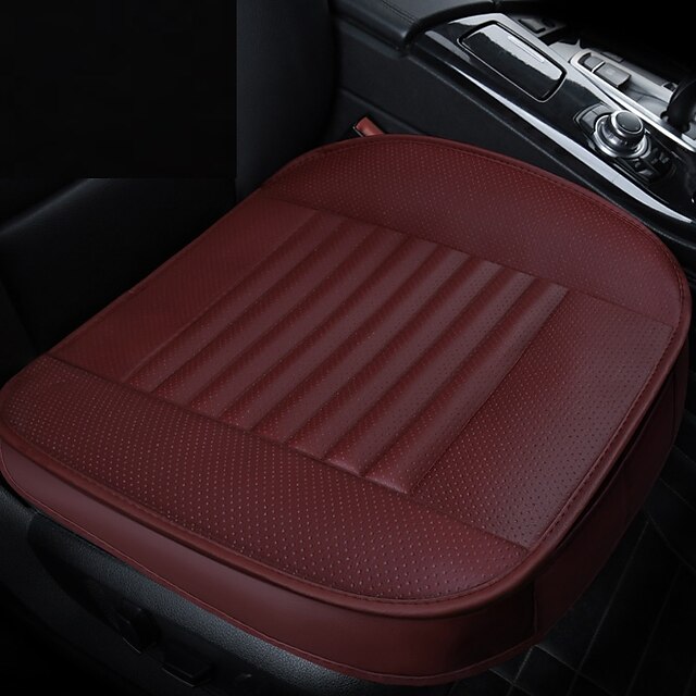 Car Front Seat Cover PU Leather Bamboo Charcoal Full Surround Non-slip Cushion 