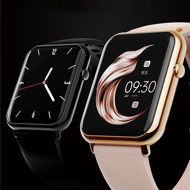  Q19 Smartwatch 1.69 Zoll Smartwatch Fitnessuhr Bluetooth Schrittzähler Schlaf-Tracker Herzschlagmonitor Kompatibel mit Android iOS Damen Herren Langer Standby Step Tracker IP 67 43mm Uhrengehäuse