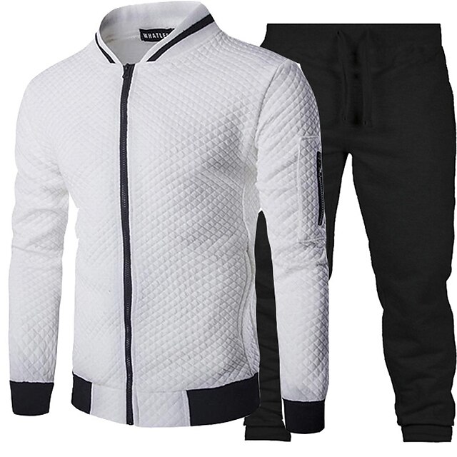 Sports & Outdoors Running, Jogging & Walking | Mens 2 Piece Tracksuit Sweatsuit Casual Athleisure 2pcs Winter Long Sleeve Therma