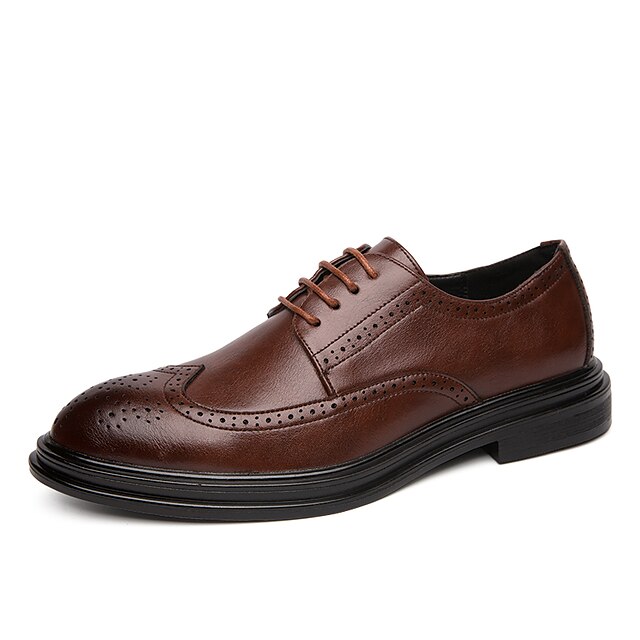 Shoes & Bags Mens Shoes | Mens Oxfords Business British Wedding Office & Career PU Black Brown Fall Spring - CA03007