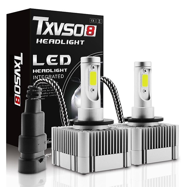  TXVSO8 D1S D3S Led Headlight Bulb Plug Play 2 Side 360 Degree Universal Car Accessories Canbus Error Free LED Headlight Replace 6000K 55W 11000LM Auto lights Built-in LED Driver