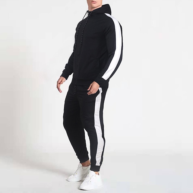 Sports & Outdoors Running, Jogging & Walking | Mens 2 Piece Tracksuit Sweatsuit Casual Athleisure 2pcs Winter Long Sleeve Therma