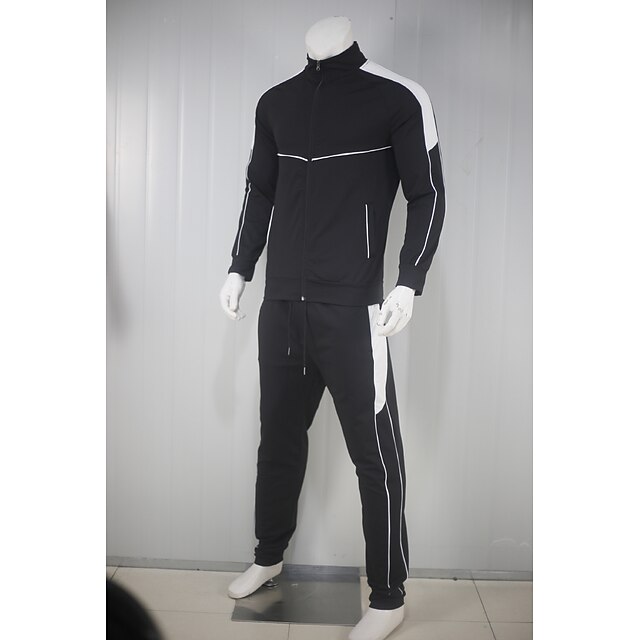 Sports & Outdoors Running, Jogging & Walking | Mens 2 Piece Full Zip Tracksuit Sweatsuit Athletic Athleisure 2pcs Winter Long Sl