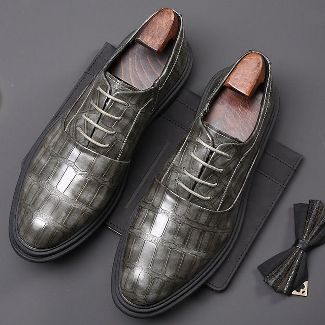  Homme Oxfords Chaussures habillées Classique Mariage Soirée & Evénement Microfibre Noir Marron Gris Automne Printemps