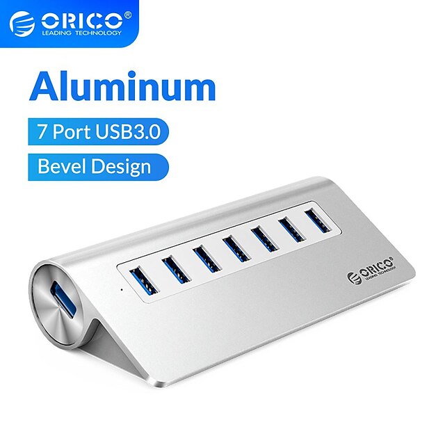 ORICO Aluminum 7 Ports USB 3.0 HUB With 12V Power Adapter OTG Hub USB Multiple Port Extension For PC Macbook Computer Accessories