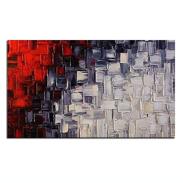 Home & Garden Wall Art | Oil Painting Handmade Hand Painted Wall Art Knife Red Black White Color Block Abstract Home Decoration 