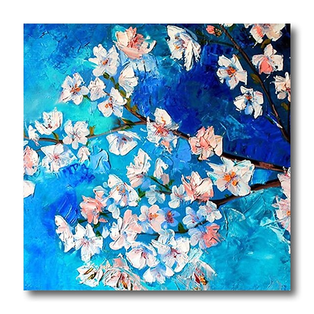 Home & Garden Wall Art | Oil Painting Handmade Hand Painted Wall Art Modern Flowers Floral Blue White Blossom Home Decoration De