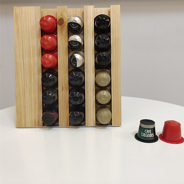  Premium Bamboo Espresso Pod Stand – Holds 18 Pods Compatible with Nespresso Original Line Machine – Organize Your Flavours, Blends & Intensities with our Eco-Friendly Espresso Capsule Holder