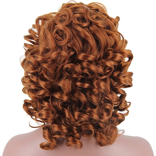 Beauty & Hair Wigs & Hair Pieces | Curly Kinky Wigs for Black Women Short Copper Brown Wavy Afro Bob Soft Wigs with Natural Bang