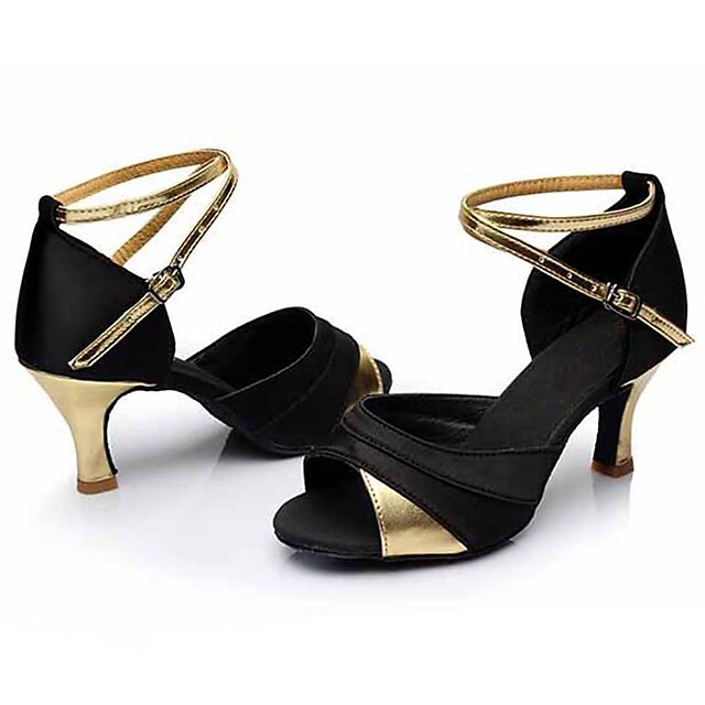Women's Latin Shoes Salsa Shoes Dance Shoes Performance Sandal Heel ...