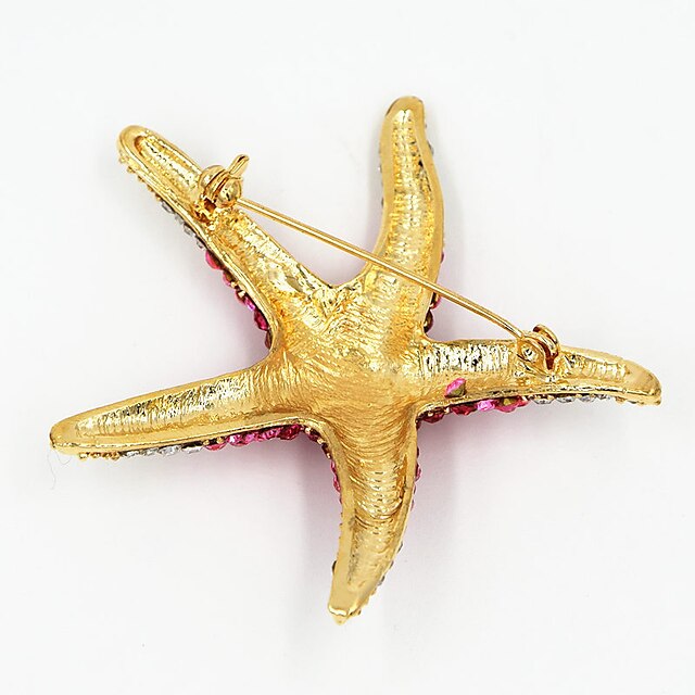 Shoes & Bags Fashion Accessories | Womens Brooches Classic Starfish Stylish Artistic Brooch Jewelry Purple Black Silver For Wedd