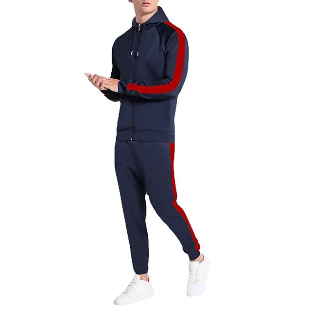 Sports & Outdoors Running, Jogging & Walking | Mens 2 Piece Tracksuit Sweatsuit Casual Athleisure 2pcs Winter Long Sleeve Therma