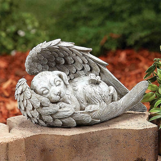  天使ペット猫犬記念樹脂追悼ギフト墓マーカーペット像記念飾り庭の装飾