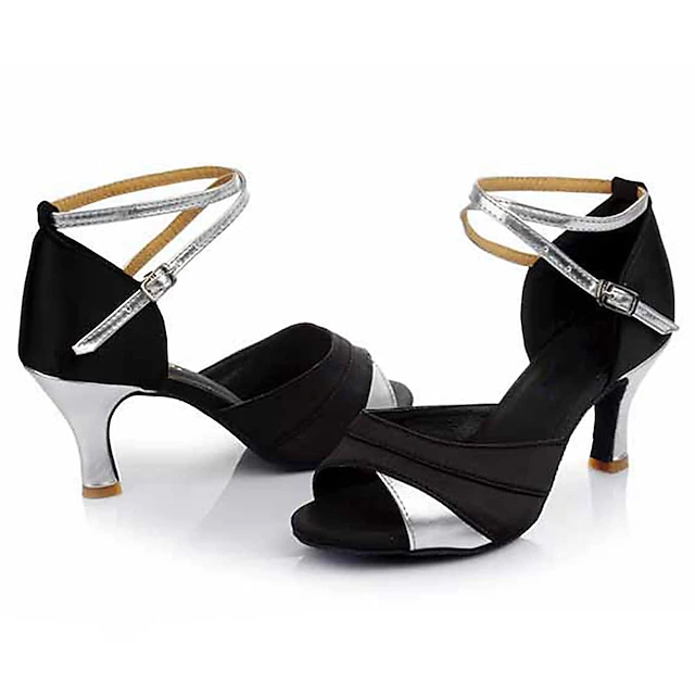 Women's Latin Shoes Salsa Shoes Dance Shoes Performance Sandal Heel ...