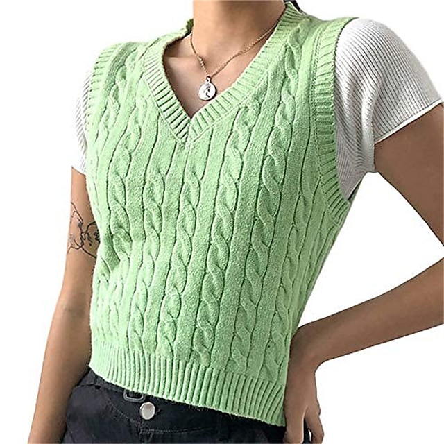 sleeveless chunky sweater