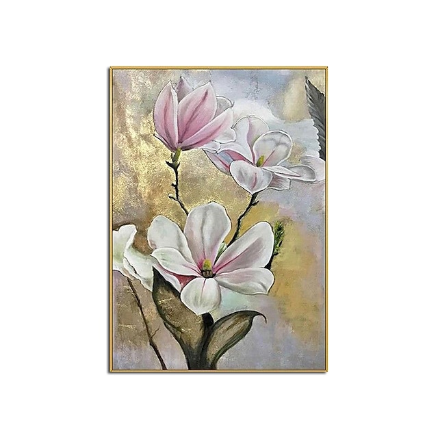  Oil Painting Handmade Hand Painted Wall Art Modern Abstract Gold Foil Flowers As Gift Home Decoration Decor Rolled Canvas No Frame Unstretched
