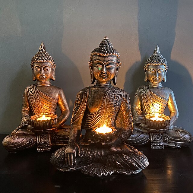 Candle Holders Creative Useful Portable Buddhism Craft Ornaments for Home Table 