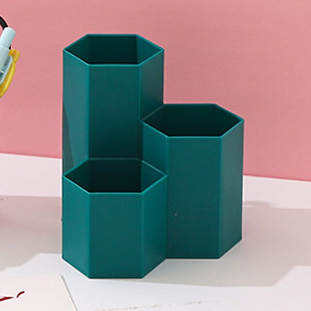 Consumer Electronics Stationery | Multifunctional Hexagonal Rhombus Pen Holder Storage Bucket Rhombus Office Storage Box Plastic