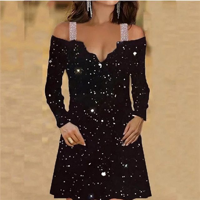  Dames Schede jurk Mini-jurk Zwart Lange mouw Heldere kleur Blote rug Zomer V-hals Stijlvol Sexy 2022 S M L XL XXL