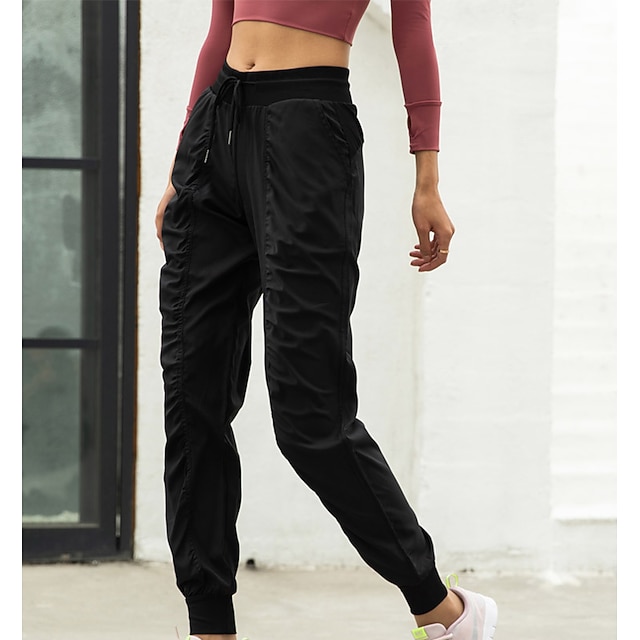 

Women's Hip-Hop Athleisure Jogger Sweatpants Side Pockets Elastic Drawstring Design Full Length Pants Leisure Sports Going out Stretchy Plain Comfort Mid Waist Black Pink Gray S M L XL