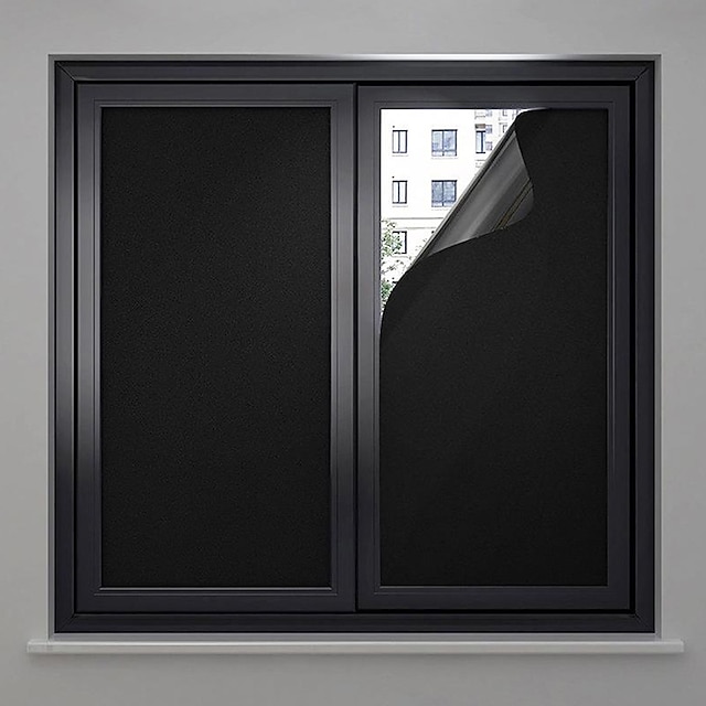  Filme para janela de vidro, filme para cobertura de janela, decoração de privacidade estática fosca, autoadesivo para bloqueio de UV, controle de calor, adesivos para janelas de vidro 100x40cm (39x15in）