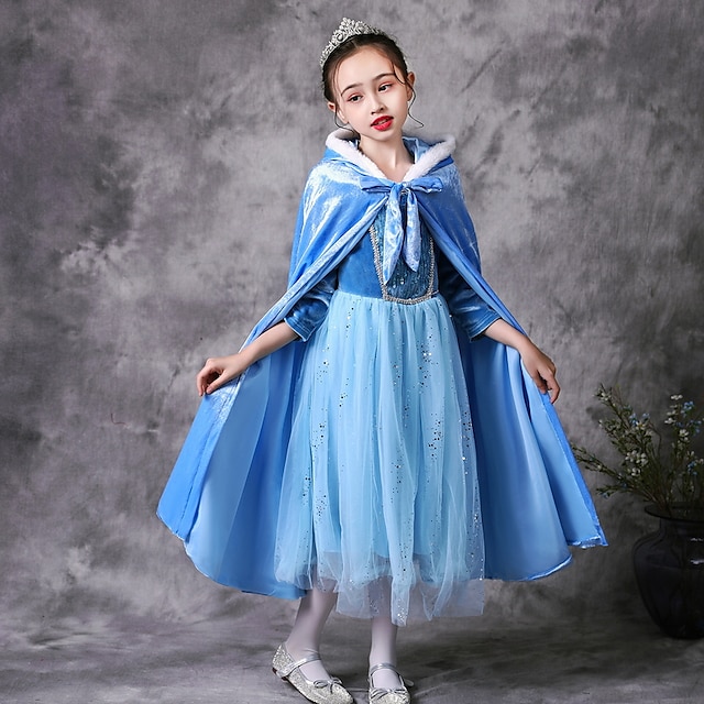 Baby & Kids Girls Clothing | Kids Girls Cloak Cape Sleeveless Blue Purple Pink Plain Lace up Fall Winter Adorable Daily 3-8 Year