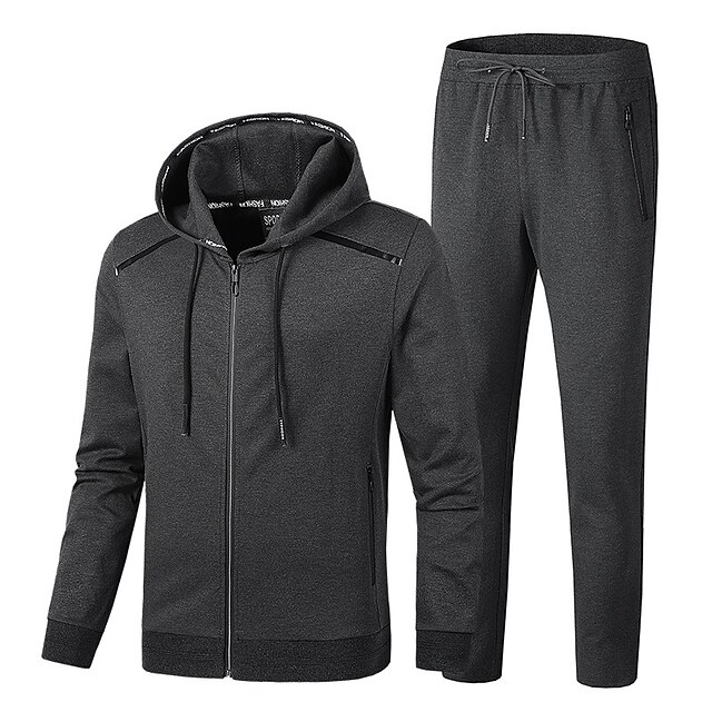 Sports & Outdoors Running, Jogging & Walking | Mens 2 Piece Full Zip Tracksuit Sweatsuit Jogging Suit Casual Long Sleeve Nylon T