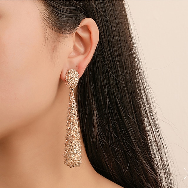  Women's Drop Earrings Pear Cut Drop Luxury Sweet Earrings Jewelry Rose Gold / Silver / Gold For Wedding Festival 1 Pair