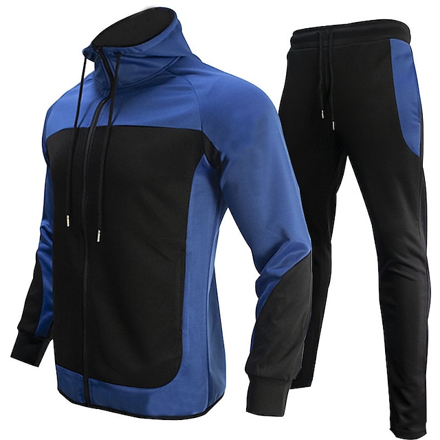 Sports & Outdoors Running, Jogging & Walking | Mens 2 Piece Tracksuit Sweatsuit Casual Athleisure 2pcs Winter Long Sleeve Spande