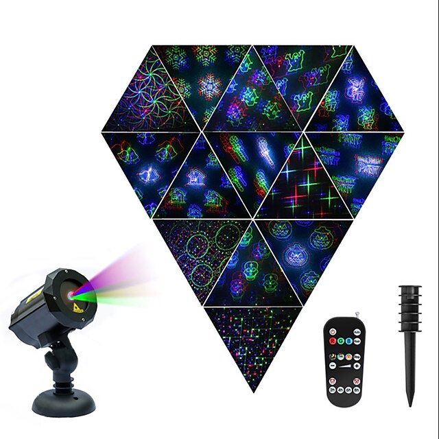  Laser Light Projector Pattern Firefly 3 Models in 1 with18 Patterns  Auto-Off Timer Dimmable colors RGB Waterproof Outdoor Laser Garden Lights with RF Remote Control and Security kit （Aluminum Alloy）